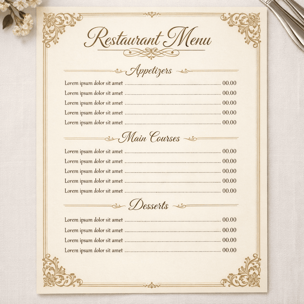 Restaurant Menu
