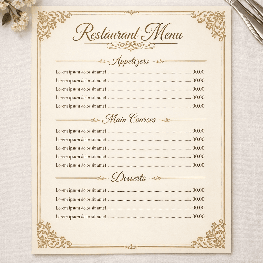 Restaurant Menu
